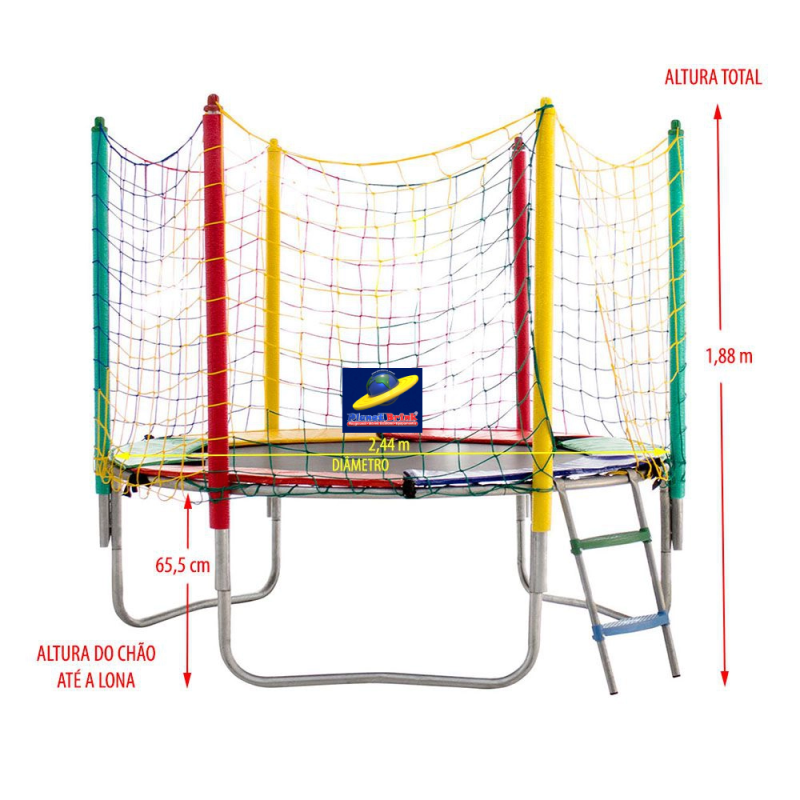 CAMA ELÁSTICA 2,44 MTS LONA PRETA