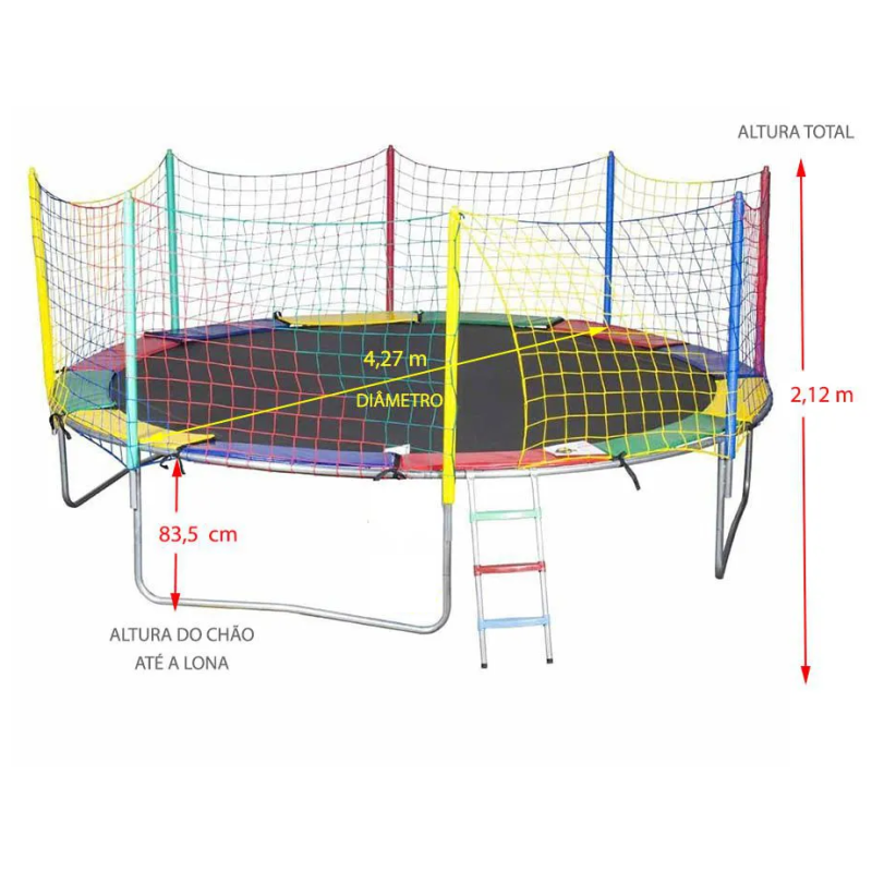 CAMA ELÁSTICA 4,27 MTS LONA PRETA